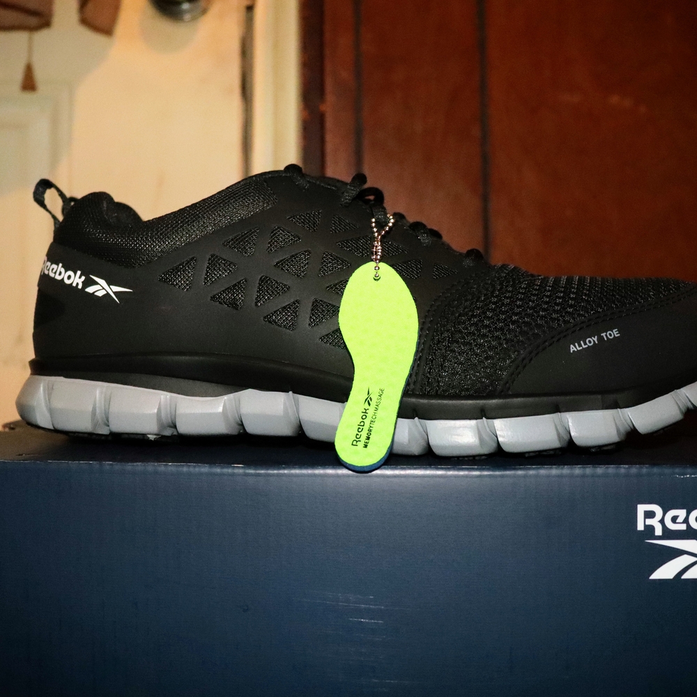 Reebok Sublite Cushion Athletic Work Shoes Size 11 Mens - Black And Gray - Picture 4 of 12